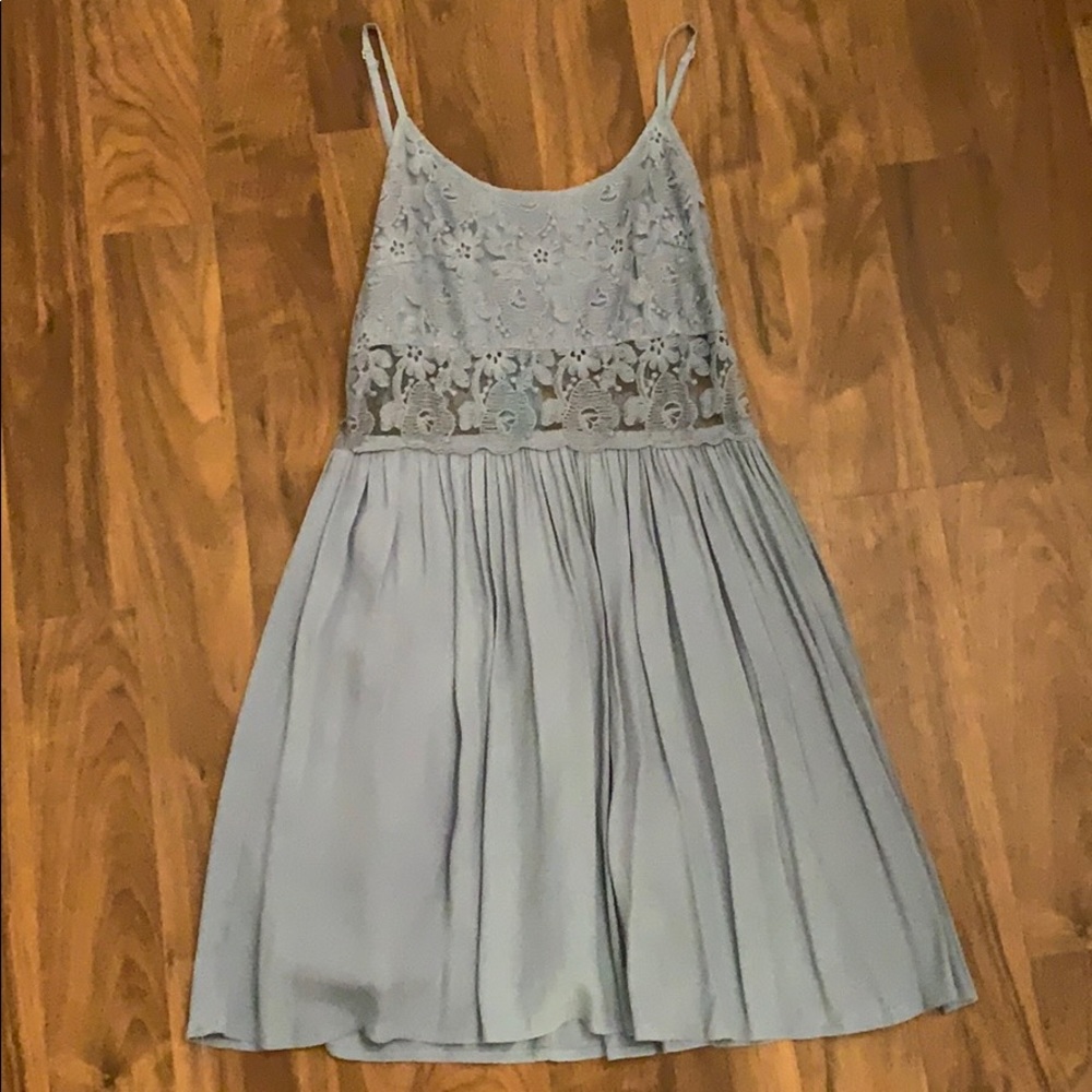 lace bodice blue dress